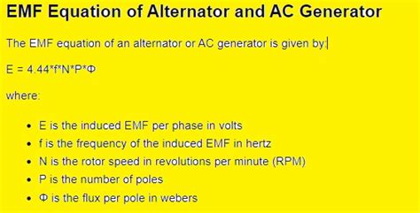 emf equation of ac generator|EMF Equation of Alternator and AC Synchronous Generator.
